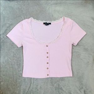 Sold*****Baby Pink Vintage Crop Top